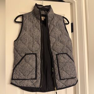 J. Crew Black and White Chevron Vest XS